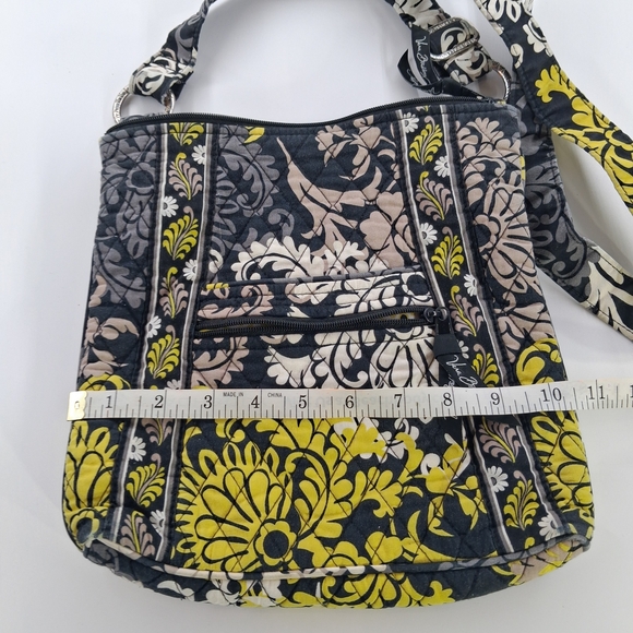 Vera Bradley Quilted Crossbody Bag – Yellow Black White Patterned Purse - Picture 4 of 6